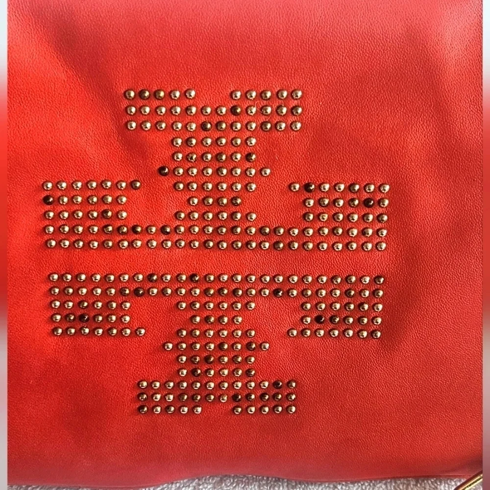 Tory Burch Reva Red Leather Detachable Chain Link Shoulder Bag/Crossbody/Clutch
